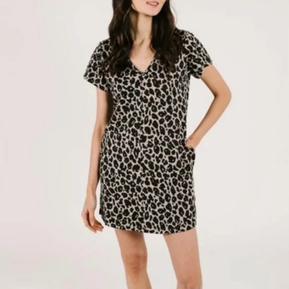 Smash + Tess The Sunday Shortly Dress In Lexi Leopard With Pockets Size XS